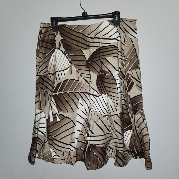 East 5th women's elastic waist skirt size 14 brown linen blend - Picture 1 of 5